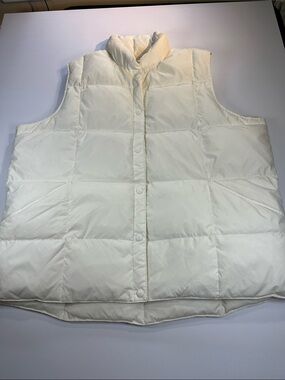 Lands' End Cream Quilted Puffer Vest Women’s Sz 2X